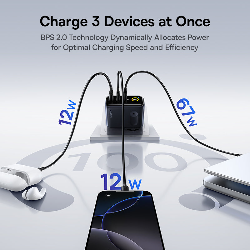 Baseus PicoGo AE21 100W GaN Charger 2C+U EU - Black
