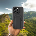 Black AmazingThing Titan Pro+ MagSafe case for iPhone 16 Pro and Max, showcasing durable protection and precise cutouts.