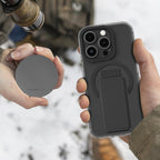 Black AmazingThing Titan Pro+ MagSafe case for iPhone 16 Pro and 16 Pro Max, showing a sleek protective design.