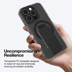 Black AmazingThing Titan Pro+ MagSafe case for iPhone 16 Pro and 16 Pro Max, showing the sleek design and precise cutouts.