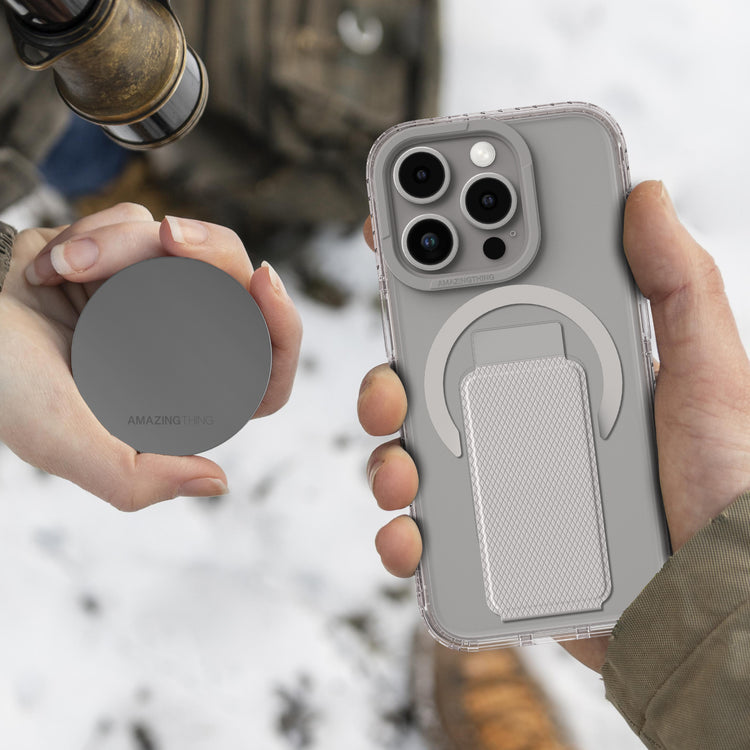 AmazingThing Titan Pro+ MagSafe case for iPhone 16 Pro and Pro Max, black protective phone case with MagSafe compatibility.