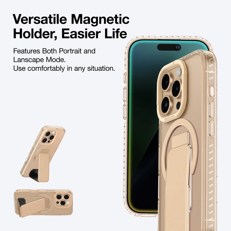 Black AmazingThing Titan Pro+ MagSafe case for iPhone 16 Pro and 16 Pro Max, showing the sleek protective design and MagSafe compatibility.