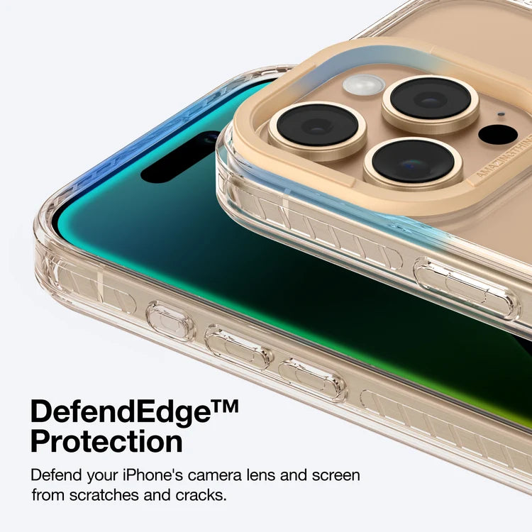 Black AmazingThing Titan Pro+ MagSafe case on iPhone 16 Pro, showing sleek design and MagSafe compatibility.