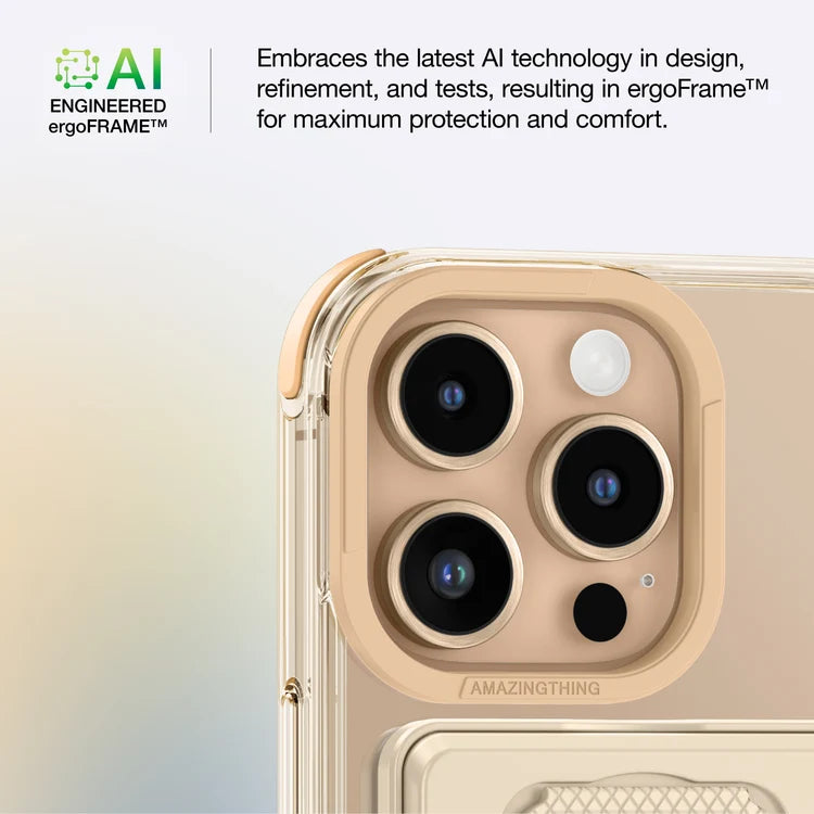 Gray AmazingThing Omni Adventure Kit iPhone 16 Pro MagSafe case showing front and back design with protective features.