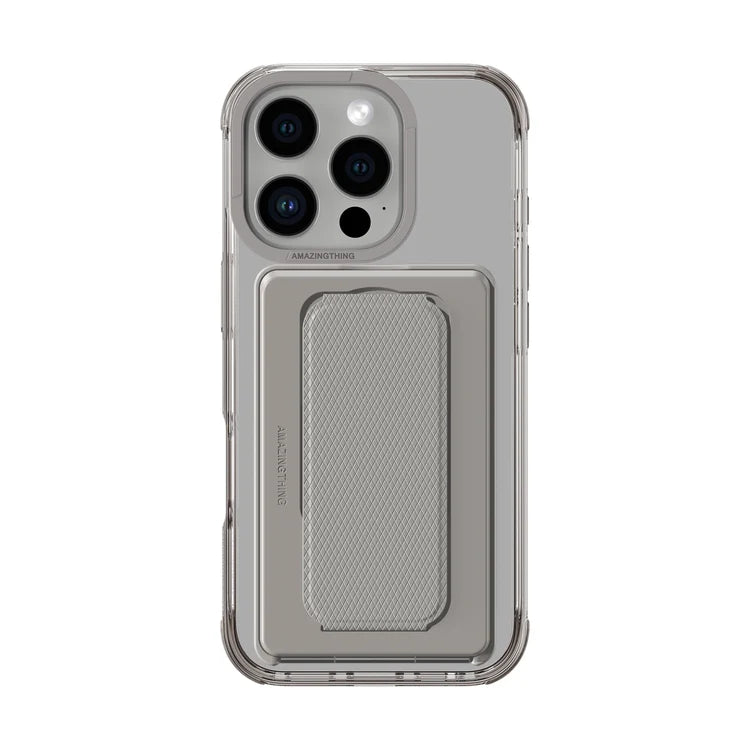 Gray AmazingThing Omni Adventure Kit iPhone 16 Pro MagSafe case showing the protective design around the phone.