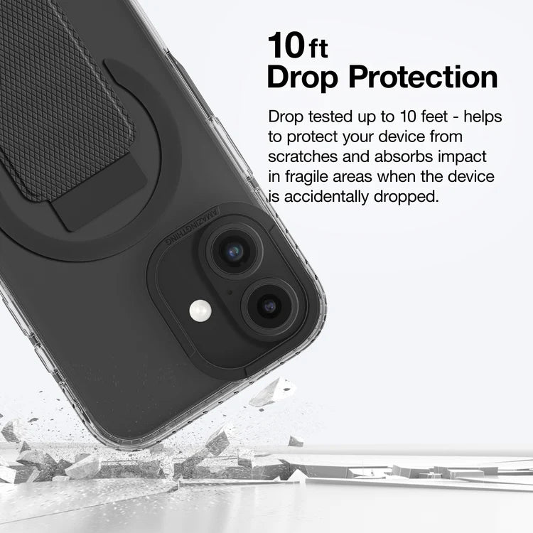 Black AmazingThing Titan Pro+ MagSafe case for iPhone 16 and 16 Plus, protective and stylish phone case with MagSafe compatibility.