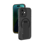 Black AmazingThing Titan Pro+ MagSafe case on iPhone 16 and 16 Plus, showing durable design and MagSafe compatibility.