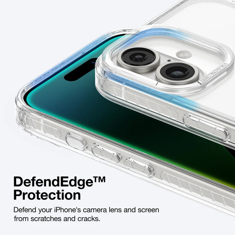 Clear AmazingThing Titan Pro Mag iPhone 16 / 16 Plus case, slim protective design with magnetic compatibility, transparent back
