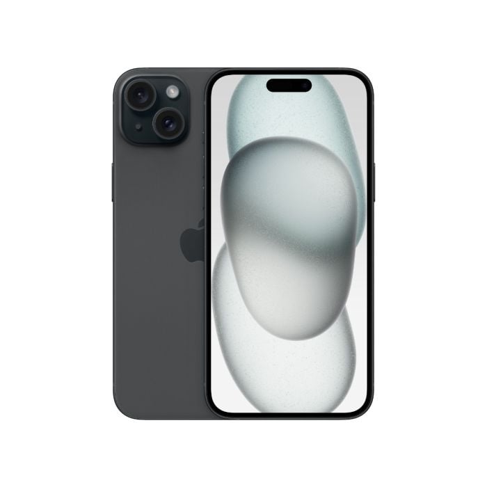 Black Apple iPhone 15 with 128GB storage, featuring sleek design and edge-to-edge display.