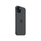 Black Apple iPhone 15 with 128GB storage, showing the sleek front and back design of the latest smartphone model.