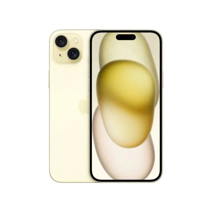 Black Apple iPhone 15 with 128GB storage, showing the front display and sleek design.
