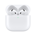 Apple AirPods 4 wireless earbuds with charging case, featuring sleek design and compact size for easy portability.