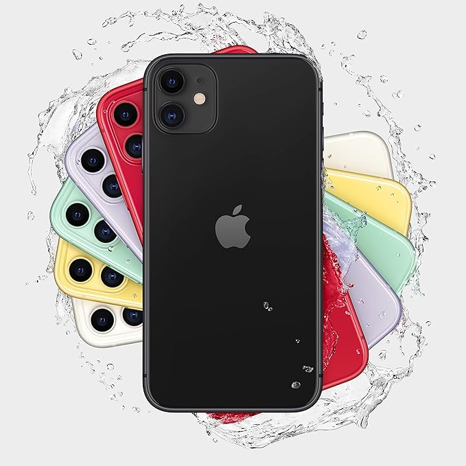 Pre-owned Apple iPhone 11 64GB in black, showing the front screen with sleek design and minimal bezels.