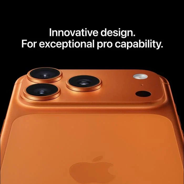 Apple iPhone 17 Pro Max 256GB in deep blue with sleek design and large display, shown from the front on a white background.