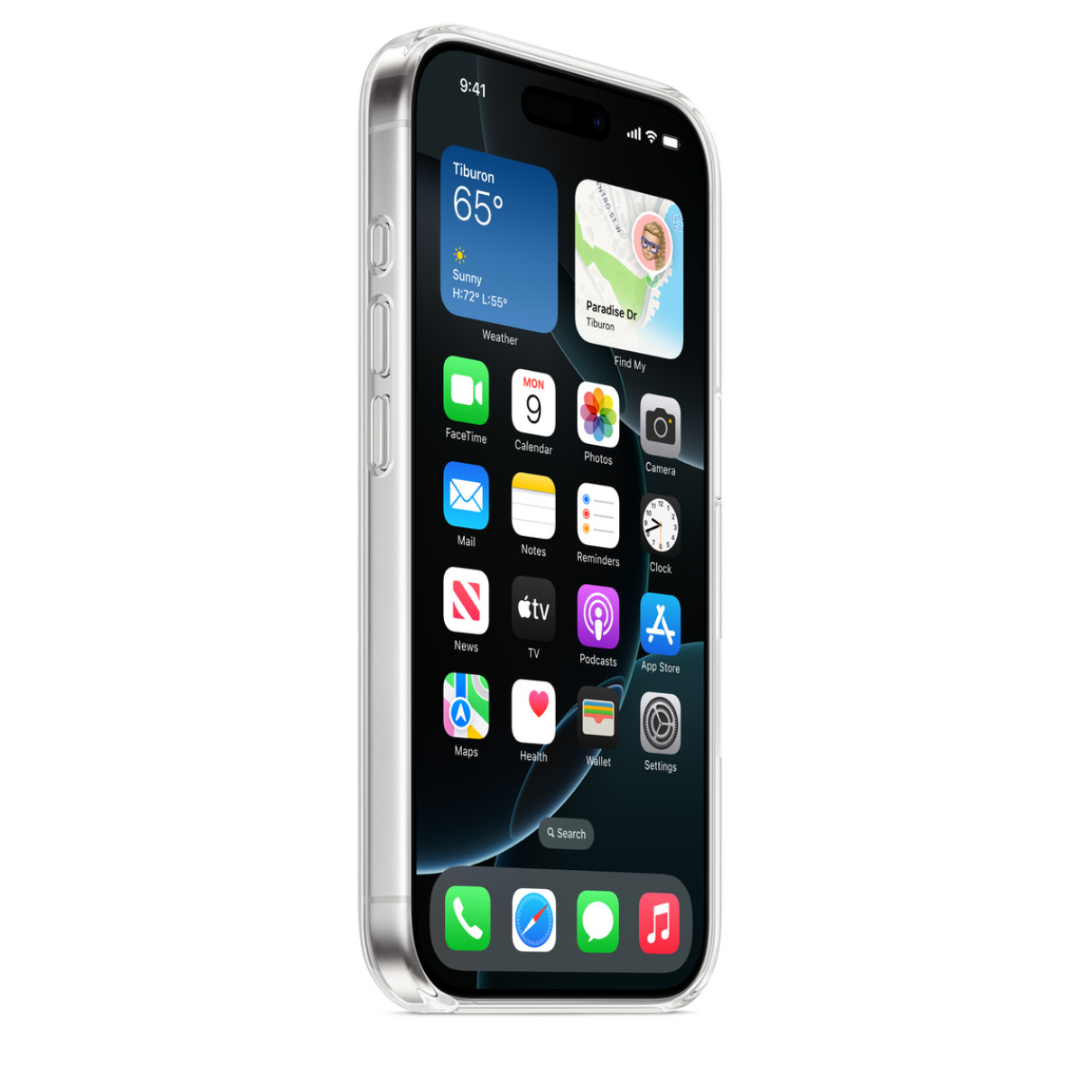 Clear Apple iPhone 16 Pro MagSafe case showing transparent design and precise cutouts for easy access and protection.