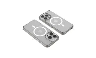 Clear Body Glove Magnetic Ghost Case for iPhone 16 Pro showing slim, transparent design with magnetic closure and protective edges.