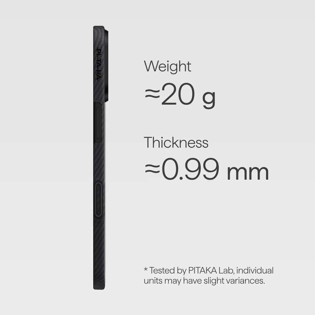 PITAKA Aramid Edge NFC Case for iPhone 17 - Black/Grey