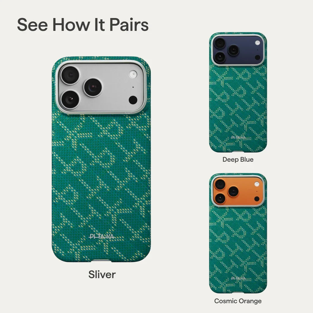 PITAKA Edge MagSafe Case | iPhone 17 Pro | Gold Green