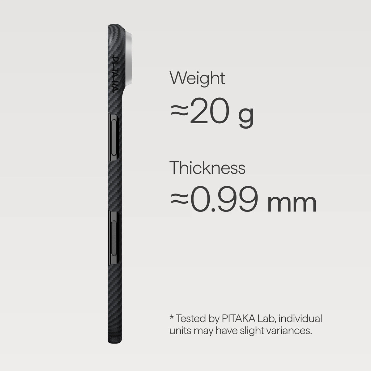 PITAKA Edge Shield Case | iPhone 17 Air | Black/Grey