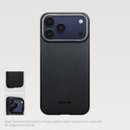 PITAKA Edge MagSafe Case | iPhone 17 Pro | Black/Grey