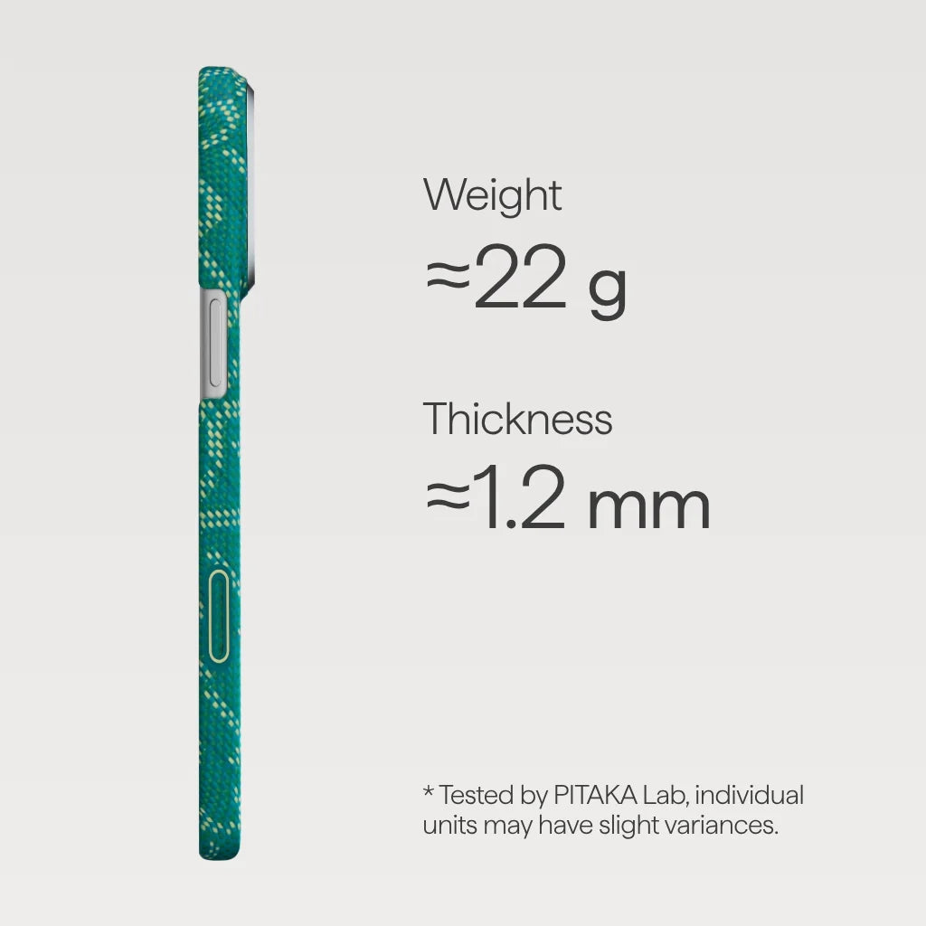 PITAKA Edge MagSafe Case | iPhone 17 Pro | Gold Green