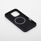 Moov Soft Touch MagSafe case in black for iPhone 16 Pro, featuring a slim, smooth finish and precise cutouts for ports and buttons.