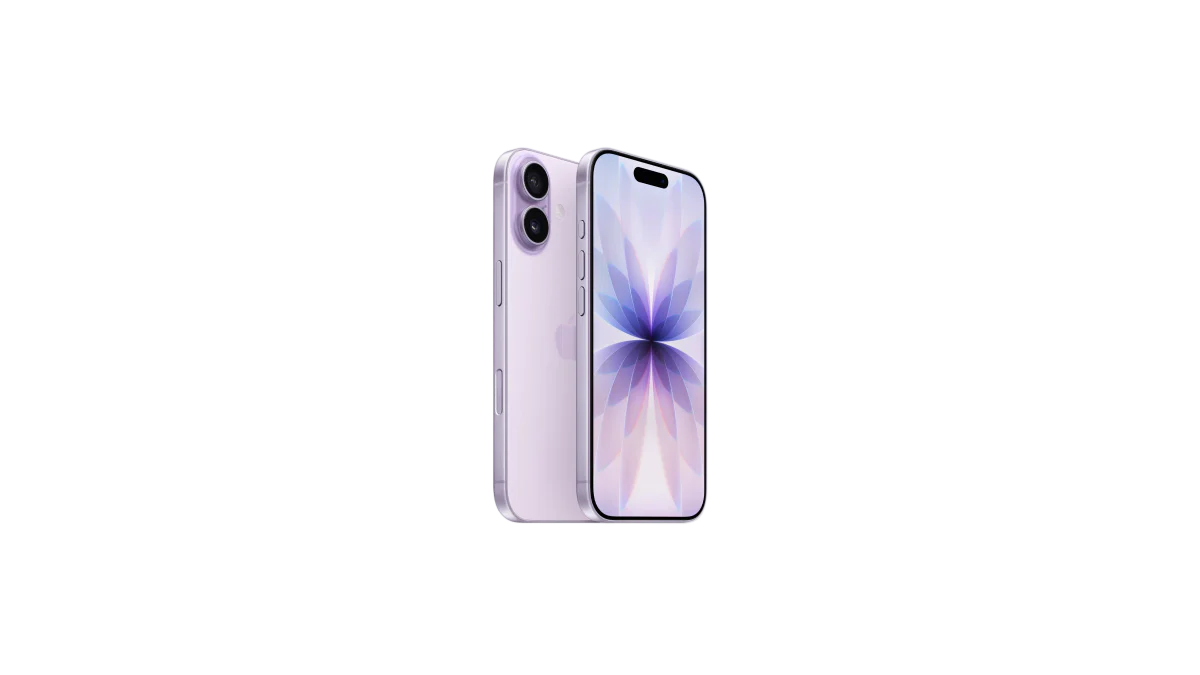 Purple Oraxxi iPhone 17 with 256GB storage, sleek design and modern features, shown from front angle.