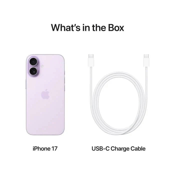 Purple Oraxxi iPhone 17 with 256GB storage, sleek design and modern display, shown from a side angle.