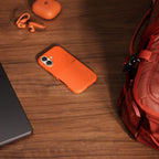 Blue Oraxxi Beats Rugged Case with MagSafe and camera control for iPhone 17, showing the protective design and camera cutout.