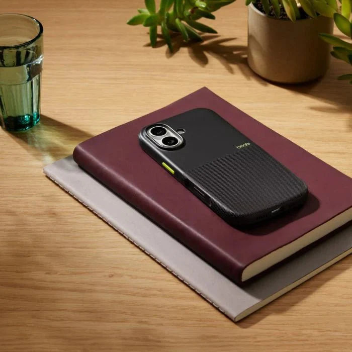 Blue Oraxxi Beats Rugged Case with MagSafe and camera control for iPhone 17, showing the protective design and camera cutout.