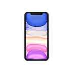 Purple Apple iPhone 11 with 64GB storage from Oraxxi, showcasing the front and back view of the smartphone.