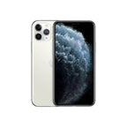 Pre-owned Apple iPhone 11 Pro with 64GB storage in Silver, showing the front and back of the smartphone.