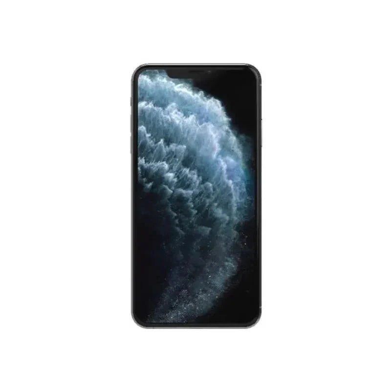 Pre-owned Apple iPhone 11 Pro 64GB Silver smartphone with a sleek design and triple-camera system from Oraxxi.
