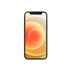 Black Apple iPhone 12 smartphone by Oraxxi with sleek design and dual-camera system on the back.