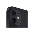Apple iPhone 12 in black with a sleek design, featuring a large display and dual-camera system, by Oraxxi.
