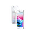 Pre-owned Apple iPhone 8 in Silver with 64GB storage, A Grade condition, shown with screen and back view.