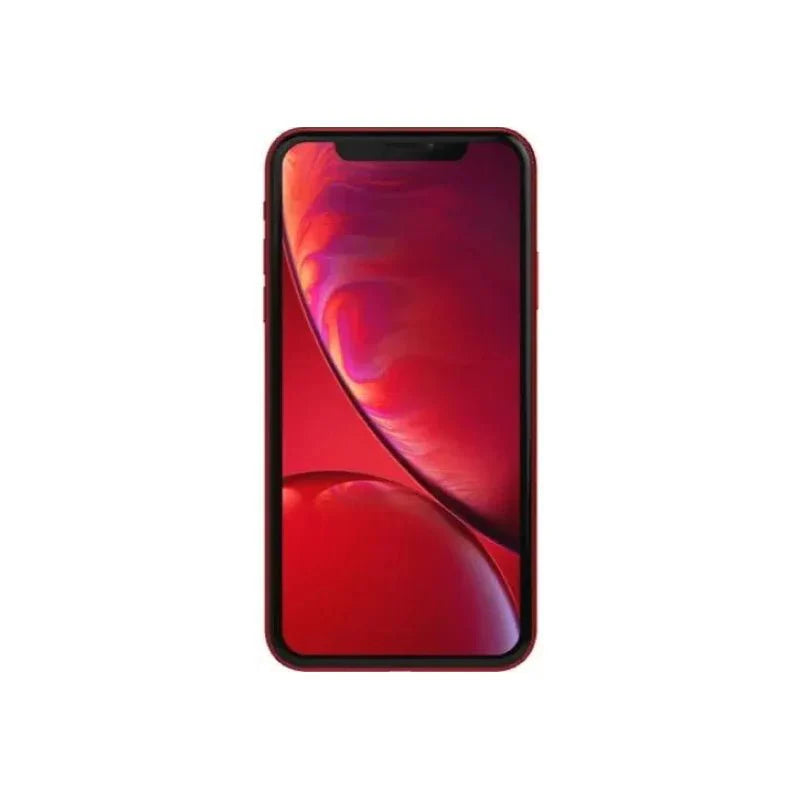 Pre-owned Apple iPhone XR 64GB in red with A-grade condition, shown with screen and back view.