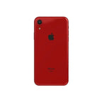Pre-owned Apple iPhone XR 64GB in red by Oraxxi, showing the front display and sleek phone design.