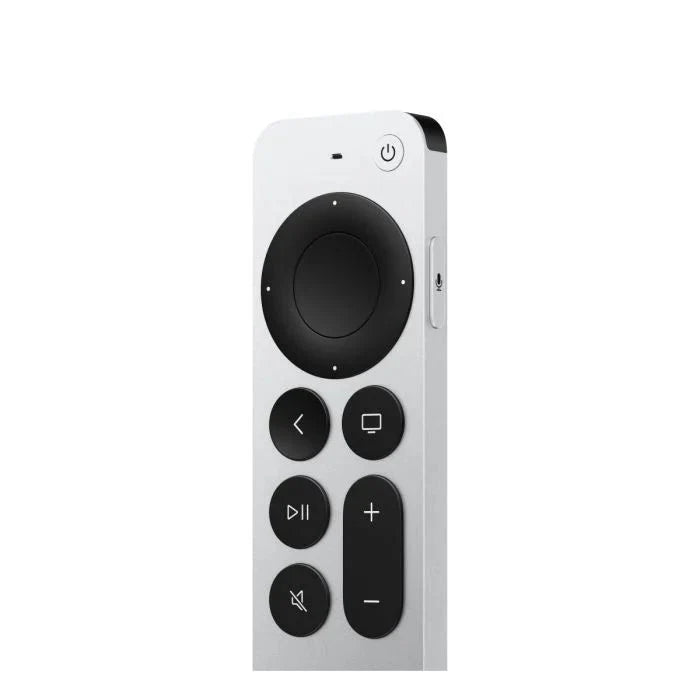 Apple TV 4K 3rd Gen Wi-Fi streaming device with 64GB storage by Oraxxi, shown with sleek black design and remote control.