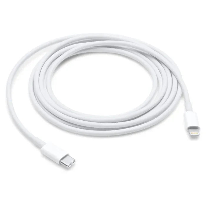 Apple USB-C to Lightning Cable by Oraxxi, 1 meter long, shown connected to devices for fast charging and data transfer.