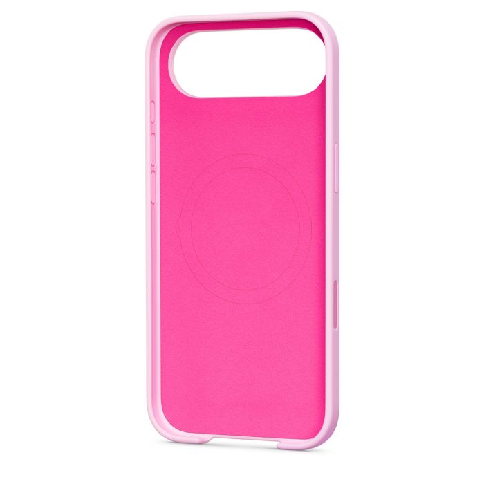 Pink Beats case with MagSafe and camera control for iPhone Air by Oraxxi, featuring a sleek pebble pink finish.