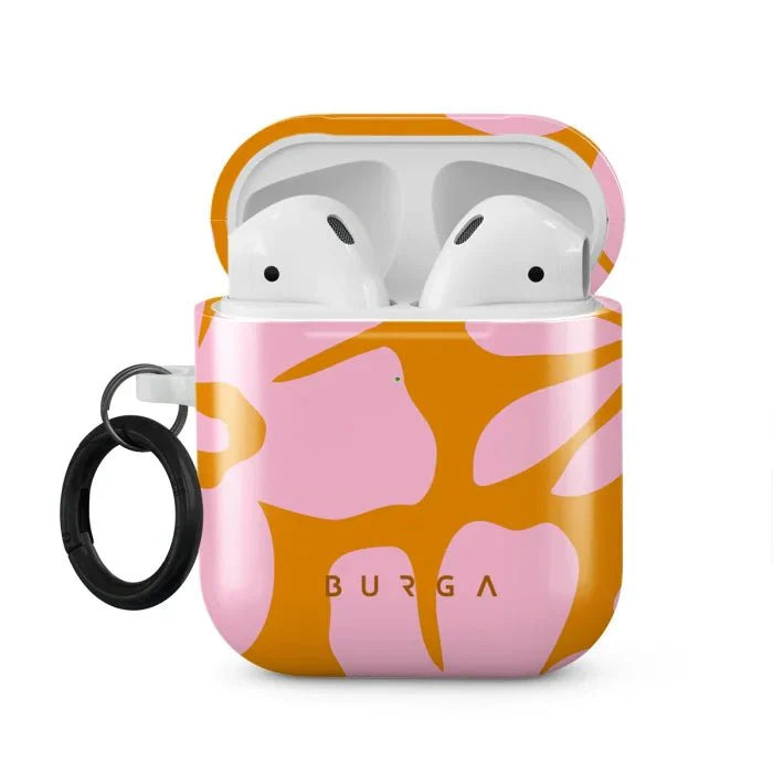Oraxxi Burga AirPods case for 1st and 2nd Gen, Daytime Fiesta design with vibrant colors and playful pattern.
