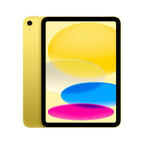 Yellow iPad with A16 chip from Oraxxi, showing a sleek design and vibrant yellow color on a white background.