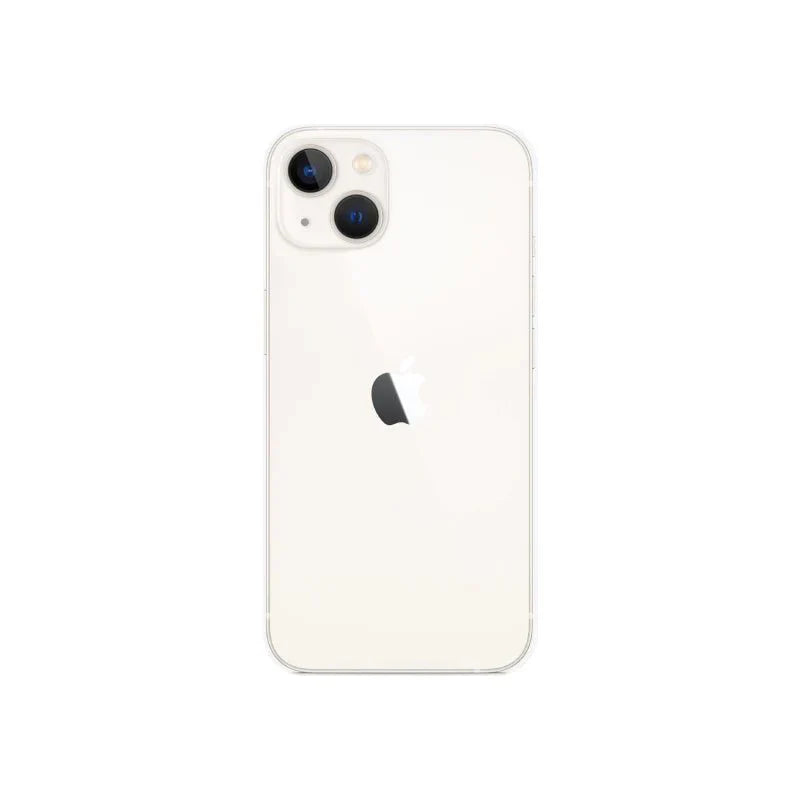 Silver iPhone 13 with 128GB storage in Starlight color, featuring sleek design and edge-to-edge display from Oraxxi.