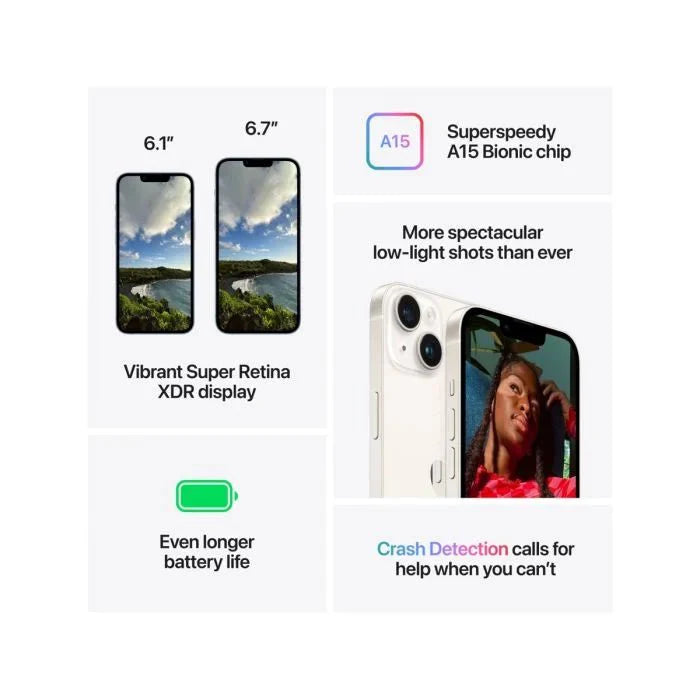 Front view of the Oraxxi iPhone 14 with sleek design and vibrant display, showcasing the latest Apple smartphone in a modern setting.