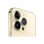 Gold iPhone 14 Pro Max 256GB with sleek design and triple-camera system, branded Oraxxi, shown in side view.