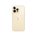 Preowned iPhone 14 Pro Max 256GB in gold by Oraxxi, showing the front screen and sleek design.