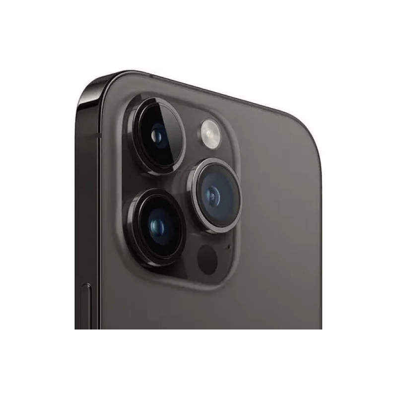 Preowned iPhone 14 Pro Max in Graphite with 256GB storage, featuring a sleek design and multiple camera lenses.