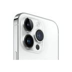Silver iPhone 14 Pro Max with 256GB storage by Oraxxi, showing the front screen and sleek design.