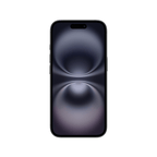 Black iPhone 16 128GB by Oraxxi with sleek design and large display, showing the front view of the smartphone.